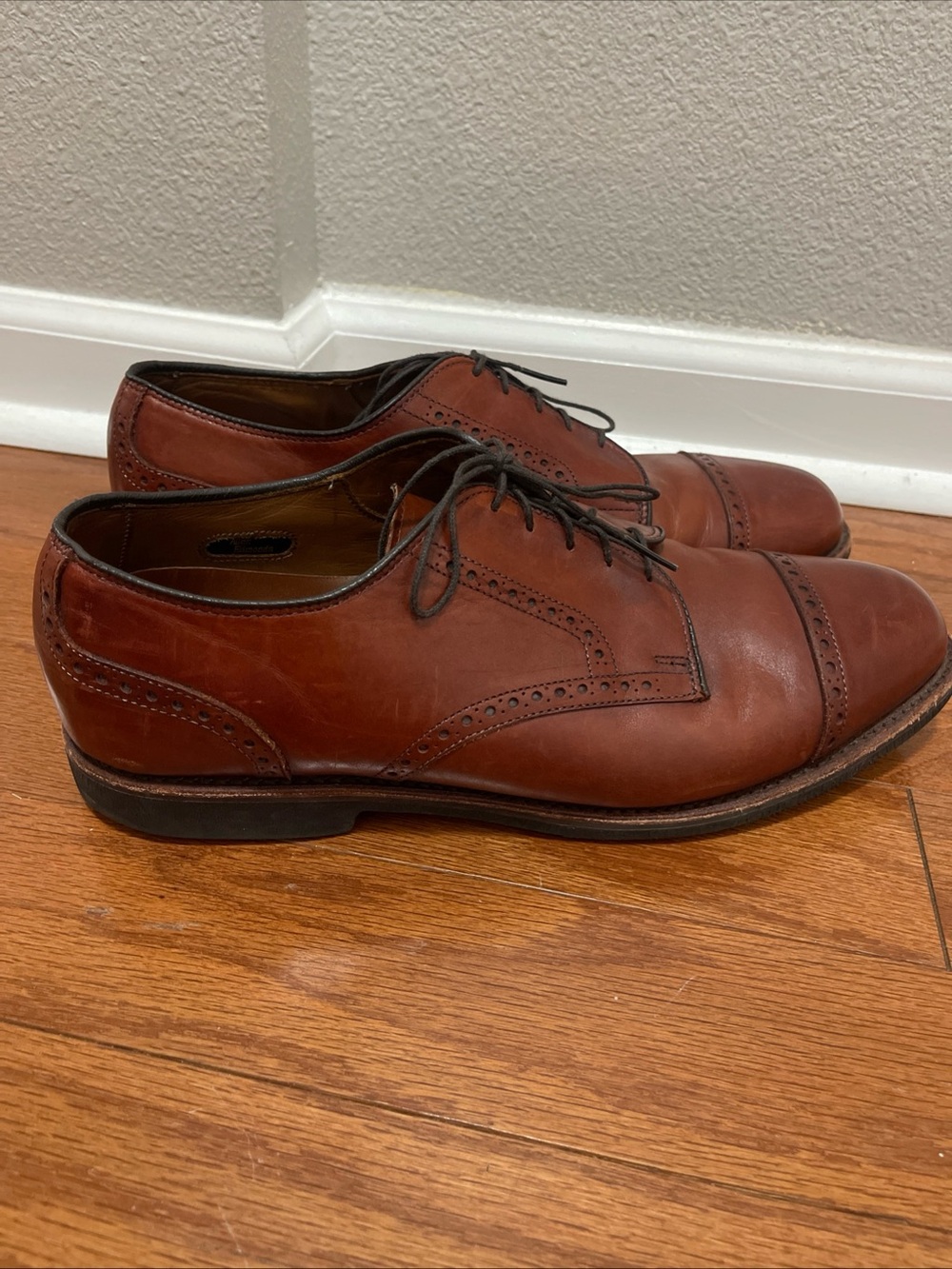 Men's Allen Edmonds Brown Cap Toe Oxfords 11D Style 3458